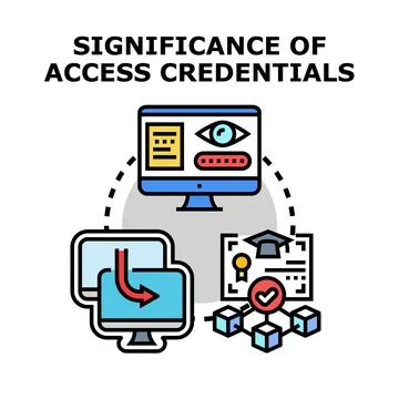 Access credentials for online security and data protection Stock Illustration
