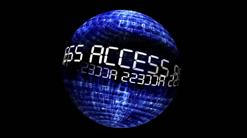 Access data concept on rotating sphere Stock Footage 158645249