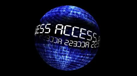 Access data concept on rotating sphere Stock Illustration