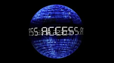 Access data concept on rotating sphere 库存插图