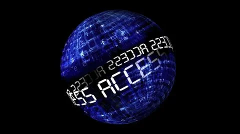 Access data concept on rotating sphere 库存插图