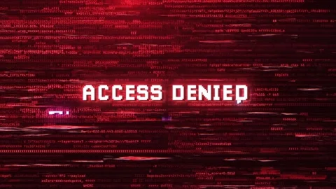 Access Denied Alert Over Cybersecurity Glitch Error Animated Background Stock Footage 317564921