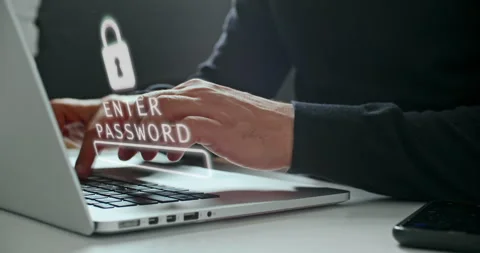 Access denied animation with red digital padlock Stock Footage 318800582