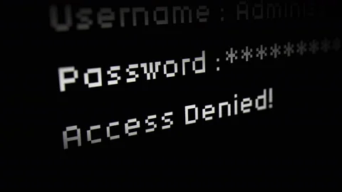 Access Denied Blinking on the Command Line Stock Footage 140425669