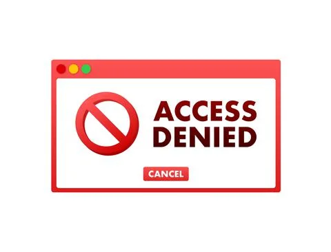 Access denied in cartoon style. Flat icon. Sign forbidden Stock Illustration