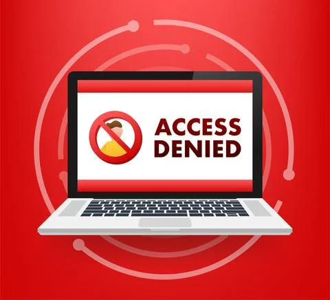 Access denied in cartoon style. Flat icon. Sign forbidden Stock Illustration