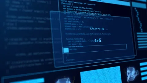 Access Denied Codes identifying security system on screen Loop Animation. Stock Footage 158070163