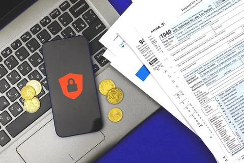 Access denied concept, peronal data protection and cybersecurity background Stock Photos