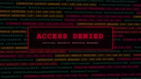 Access Denied: Critical Security Protocol Engaged on IP Address Stream Stock Footage 342555275