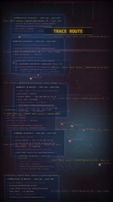 Access Denied Cyber Security Alert with Scrolling Code Background Video stock 335346675
