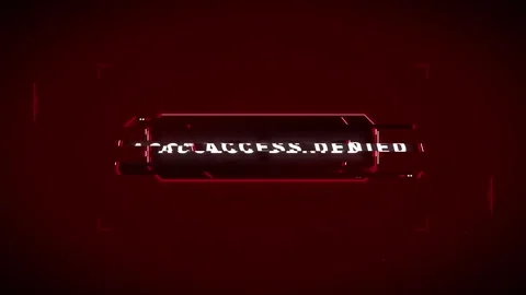 Access denied digital glitch interface red cyber security warning overlay a.. Stock Footage 337553788