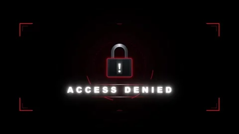 Access denied digital security warning interface with glowing padlock and h.. Stock Footage 337563871
