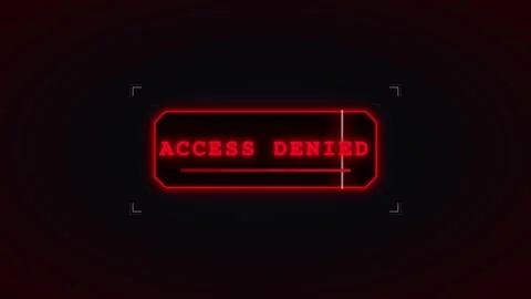 Access denied digital warning sign cyber security alert hud motion Stock Footage 337553822