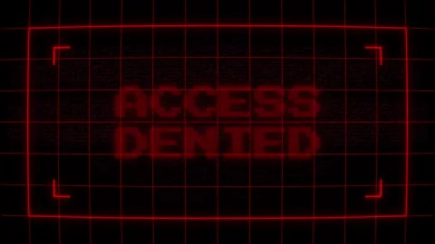 Access Denied Glitch Animation in Red Digital Style Stock Footage 317627116