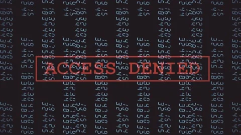 Access Denied on Glitching Code Background Stock Footage 306025445