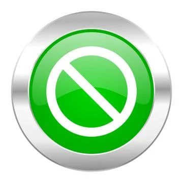 Access denied green circle chrome web icon isolated. Illustrazione stock