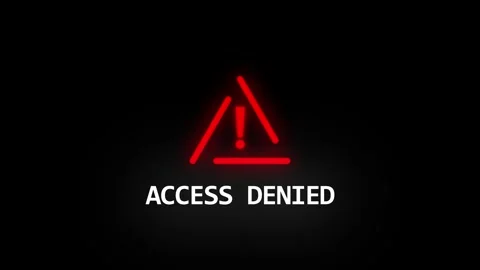 Access Denied horizontal all the video danger attention icon animation. Cau.. Stock Footage 331348228