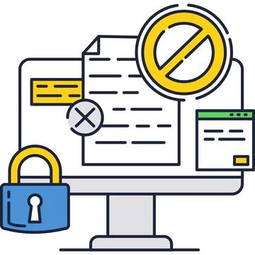 Access denied icon vector computer with error Stock Illustration
