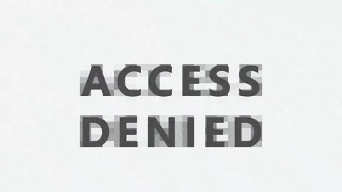 Access Denied message displayed with cinematic motion in a dark digital int.. Stock Footage 343414440