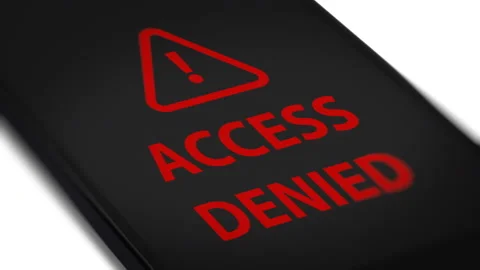 Access Denied Notification Message on Smart Phone Screen Stock Footage 140163926