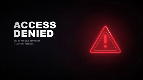 Access denied permission restriction warning digital alert animation. 4K 스톡 동영상 348301068