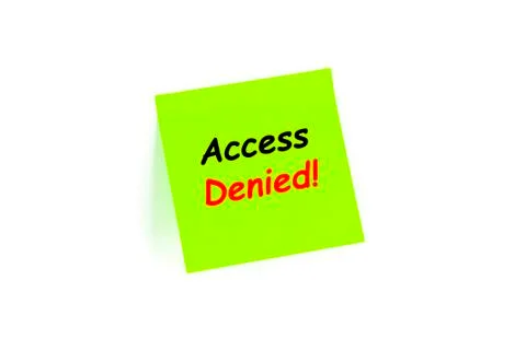 Access denied! on a post-it note 스톡 일러스트
