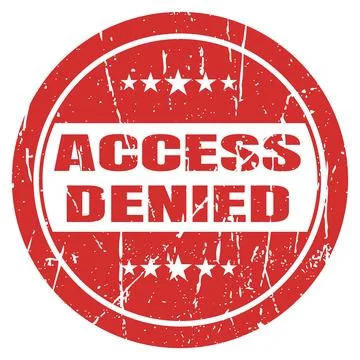 Access denied red circular stamp with five star icons and grunge texture fo.. Stock Illustration