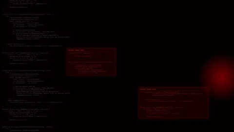 Access Denied Red Cyber Security Alert Source Code Animation. Stock Footage 347137943