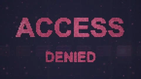 ACCESS DENIED red LED dot matrix security alert motion background Stock Footage 338066098