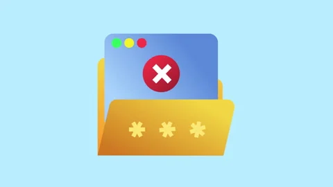 Access denied on restricted folder by Password protected 2d with alpha matte Stock Footage 336039539