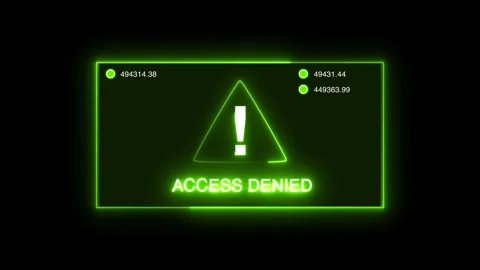 Access Denied security breach computer hacking warning message hacked Stock Footage 308472051
