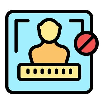 Access denied showing user profile with red forbidden symbol and password Stock Illustration