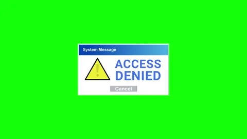 Access Denied System Message Animation on Green Screen Stock Footage 312415819