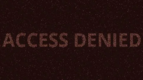 ACCESS DENIED text made with many symbols on computer screen, 3d rendering Stock Illustration