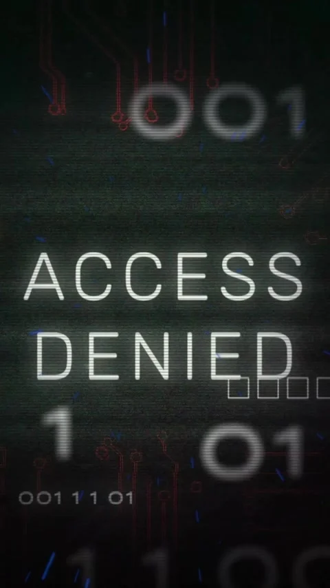 Access denied text over binary code and circuit board animation Stock Footage 320280275
