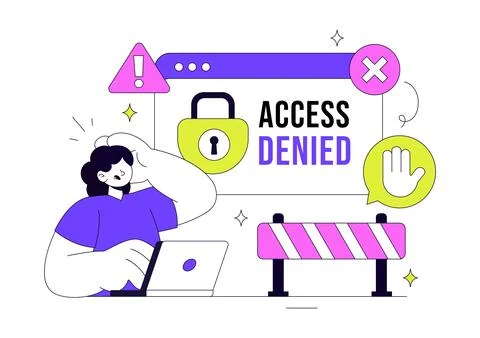 Access Denied Vector Illustration Featuring Cybersecurity Protection, Authe.. Stock-Illustration