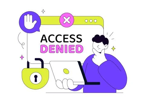 Access Denied Vector Illustration Featuring Cybersecurity Protection, Authe.. Stock-Illustration