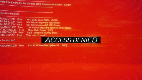 Access Denied on warning hack background screen Stock Footage 339086651