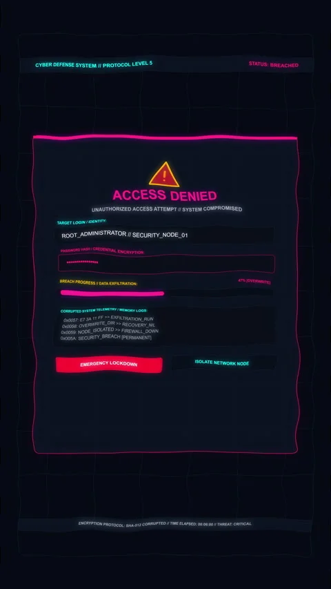 Access denied warning screen motion graphic Stock Footage 346643801