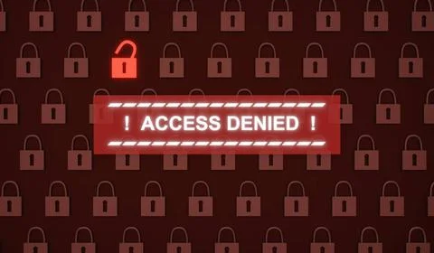  Access denied, warning sign, computer hacked. Access denied, warning sign... Stock Photos