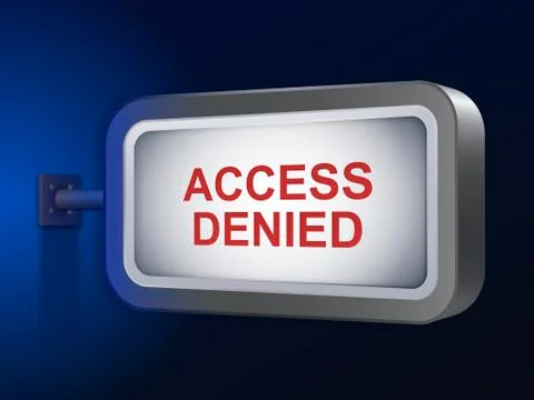 Access denied words on billboard Stock Illustration