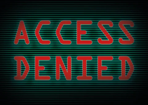 Access denied written in red on computer screen internet security concept Stock Illustration
