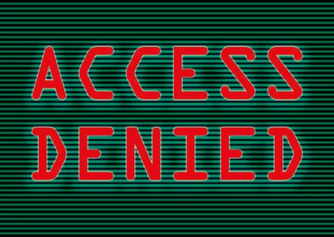 Access denied written in red on computer screen internet security concept Stock Illustration