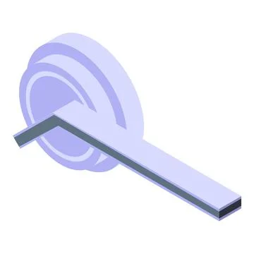 Access door handle icon, isometric style Illustration