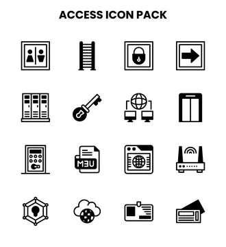 Access DuoTone Collection Icons Pack Illustrazione stock