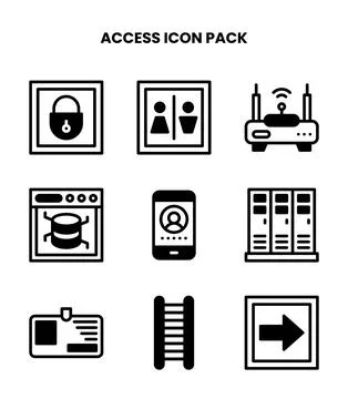Access DuoTone Collection Icons Pack Stock Illustration