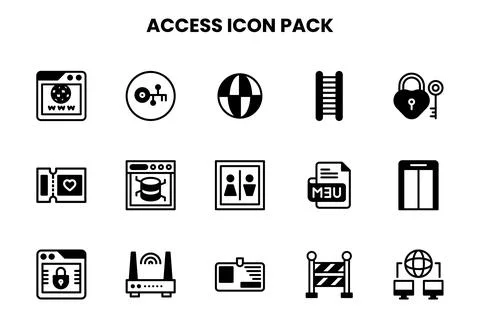 Access DuoTone Scalable Icons Pack Stock Illustration