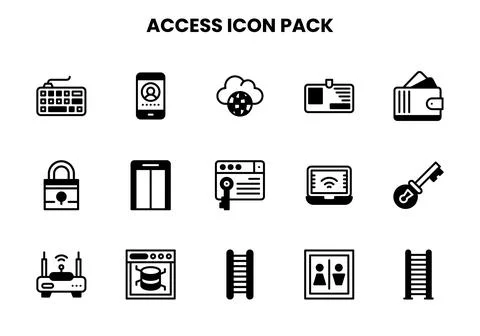 Access DuoTone Scalable Icons Pack Stockillustratie