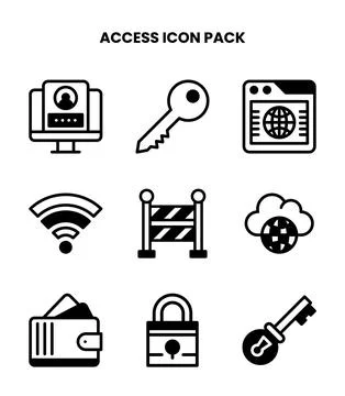 Access DuoTone Scalable Icons Pack Stock Illustration