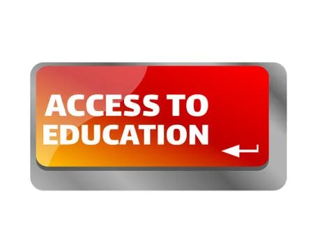 Access to education . Close up of keyboard, enter computer key. Illustrazione stock